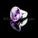Amethyst faceted crystal ring